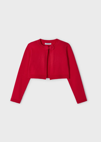 Torera de tricot de algodón sostenible para niña Art. 23-00321-075 Rojo