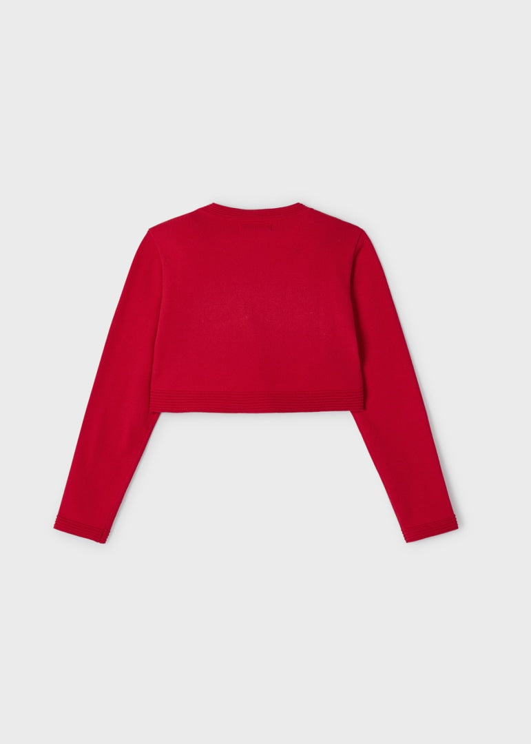 Torera de tricot de algodón sostenible para niña Art. 23-00321-075 Rojo