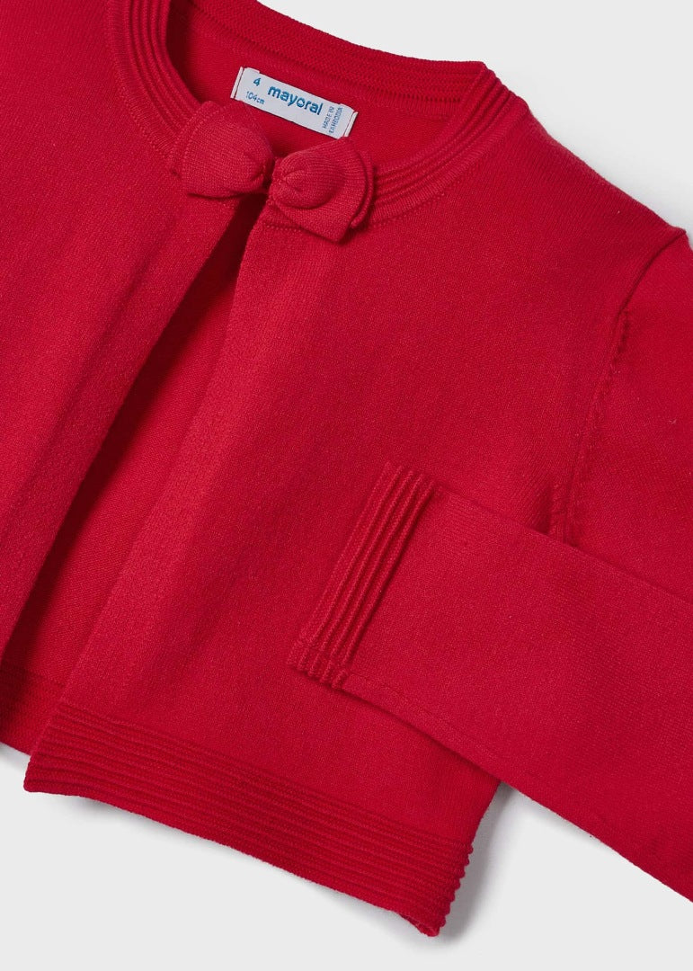 Torera de tricot de algodón sostenible para niña Art. 23-00321-075 Rojo