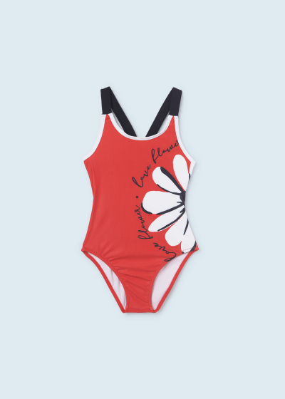 Traje de baño con motivo estampado para chica Sku 6757 Color 16 Rojo