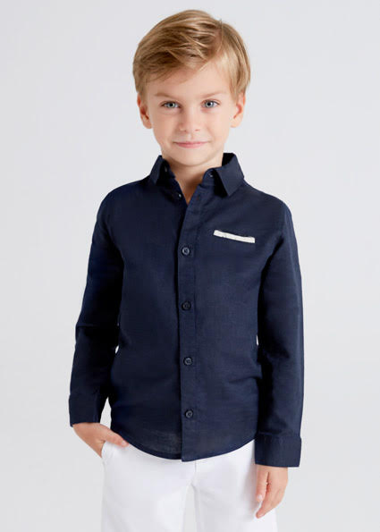 Camisa Ml Sku 3121 Color 90 Marino