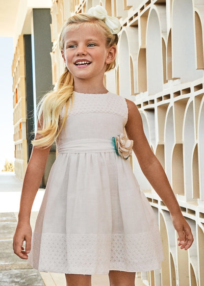 Vestido combinado de guipur para niña MAYORAL Ref. 23/3910/10 Crudo