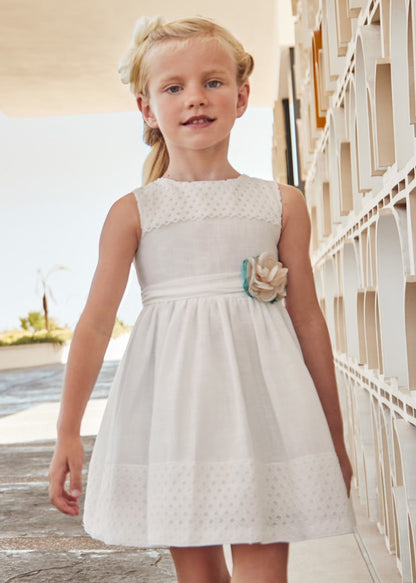 Vestido combinado de guipur para niña MAYORAL Ref. 23/3910/10 Crudo
