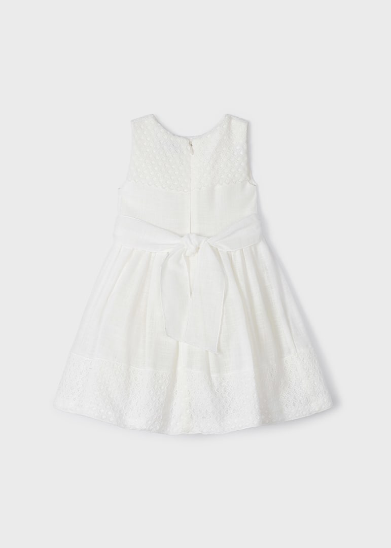 Vestido combinado de guipur para niña MAYORAL Ref. 23/3910/10 Crudo