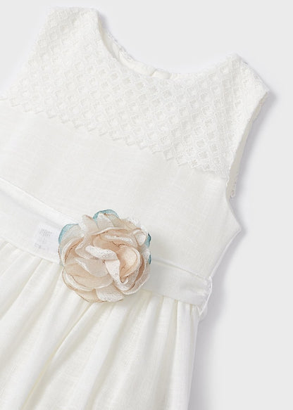 Vestido combinado de guipur para niña MAYORAL Ref. 23/3910/10 Crudo