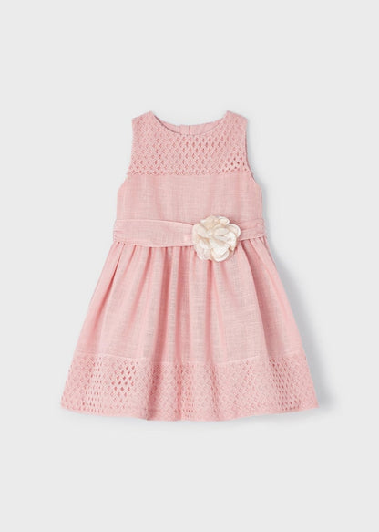 Vestido combinado de guipur para niña MAYORAL Ref. 23/3910/11 Rosado