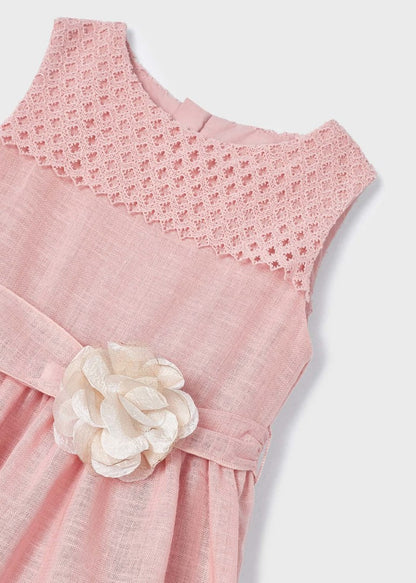 Vestido combinado de guipur para niña MAYORAL Ref. 23/3910/11 Rosado