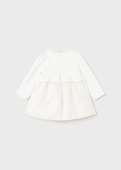 Vestido combinado tul bebé Ref. 13-02972-034 Bco Roto