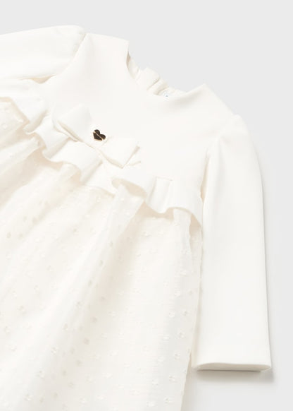 Vestido combinado tul bebé Ref. 13-02972-034 Bco Roto