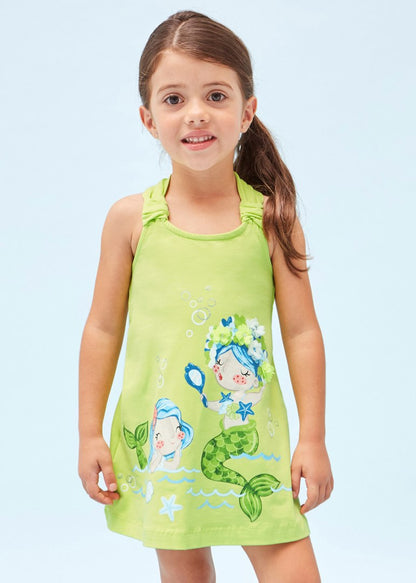 Vestido con apliques de algodón sostenible para niña MAYORAL Ref. 23/3944/32 Lima
