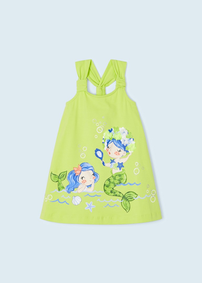 Vestido con apliques de algodón sostenible para niña MAYORAL Ref. 23/3944/32 Lima