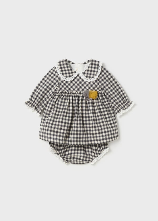 Vestido con cubrepañal Better Cotton recién nacido  Ref. 13-02866-027 Antracita