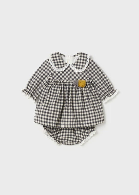 Vestido con cubrepañal Better Cotton recién nacido  Ref. 13-02866-027 Antracita
