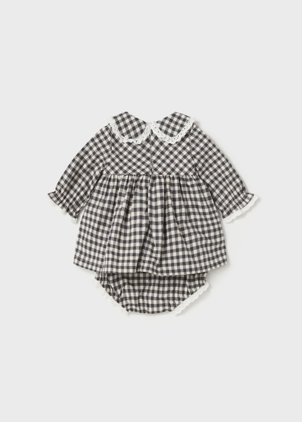 Vestido con cubrepañal Better Cotton recién nacido  Ref. 13-02866-027 Antracita