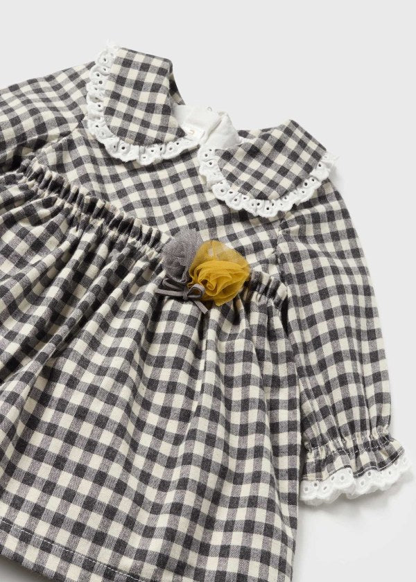 Vestido con cubrepañal Better Cotton recién nacido  Ref. 13-02866-027 Antracita