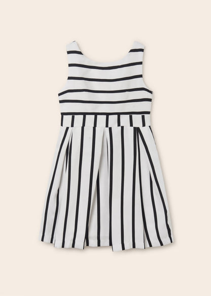 Vestido con estampado de rayas para chica MAYORAL Ref. 23/6910/74 Bco-negro