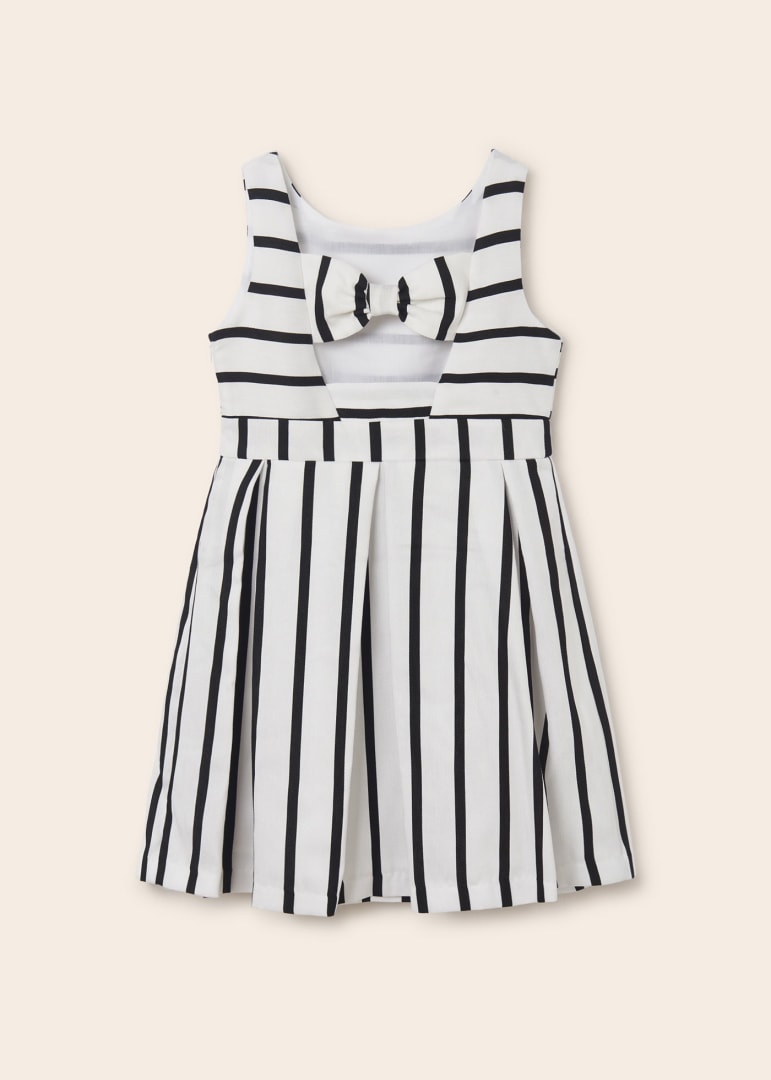Vestido con estampado de rayas para chica MAYORAL Ref. 23/6910/74 Bco-negro