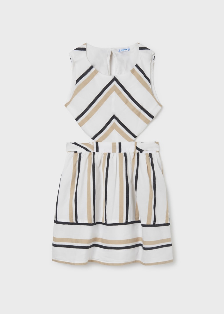 Vestido con estampado de rayas y detalle cut out para chica MAYORAL Ref. 23/6921/45 Negro