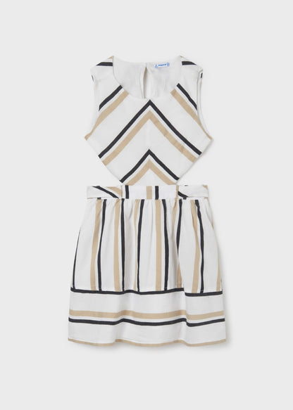 Vestido con estampado de rayas y detalle cut out para chica MAYORAL Ref. 23/6921/45 Negro