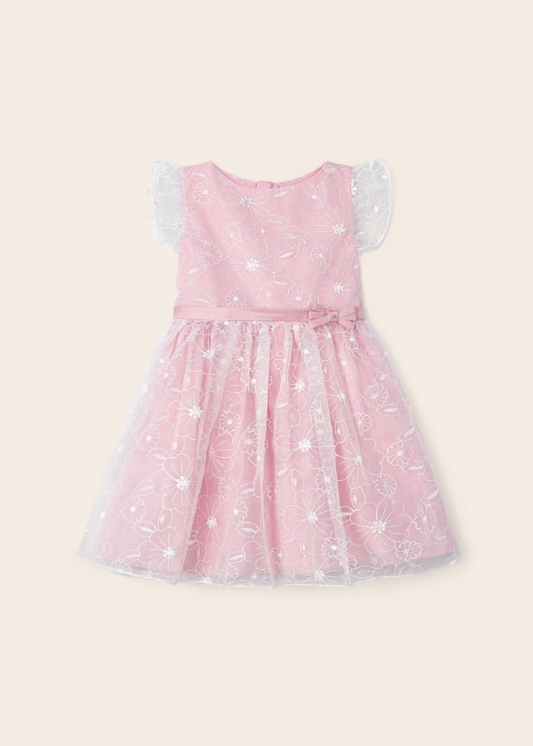 Vestido con motivo bordado para niña Art. 23-03911-015 Rosado