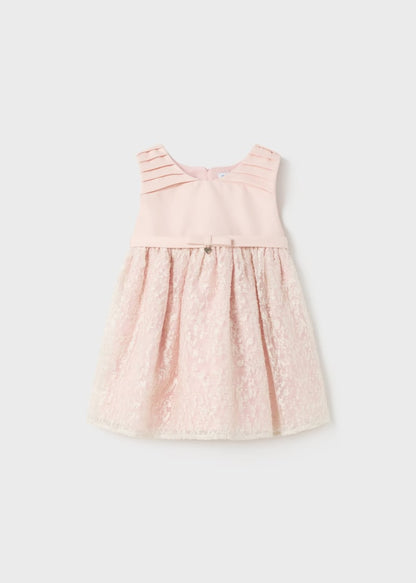 Vestido de devoré para bebé Art. 23-01947 Rosa palo