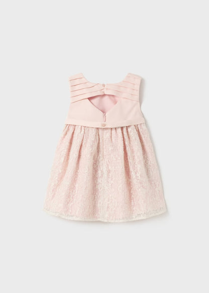 Vestido de devoré para bebé Art. 23-01947 Rosa palo