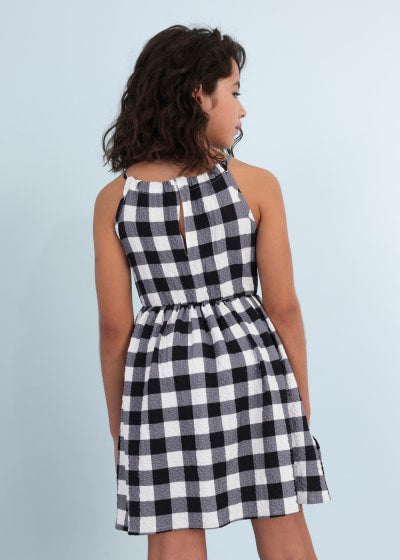 Vestido estampado con detalle cut out para chica Sku 6934 Color Negro