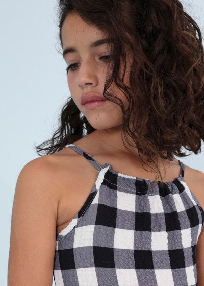Vestido estampado con detalle cut out para chica Sku 6934 Color Negro