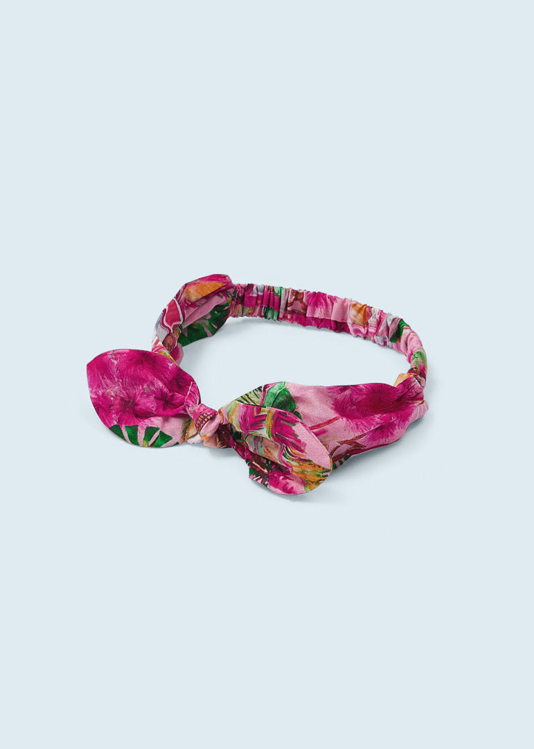 Vestido estampado con diadema elástica de algodón para niña Art. 23-03941-022 Peonia