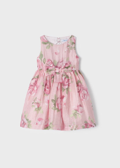 Vestido estampado con lino para niña MAYORAL Ref. 23/3913/92 Rosado