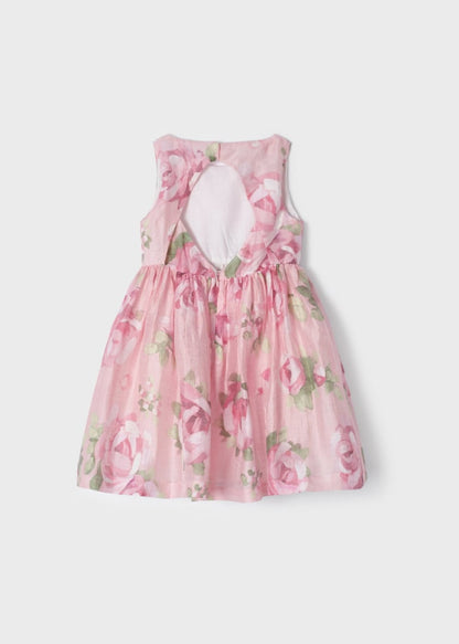 Vestido estampado con lino para niña MAYORAL Ref. 23/3913/92 Rosado