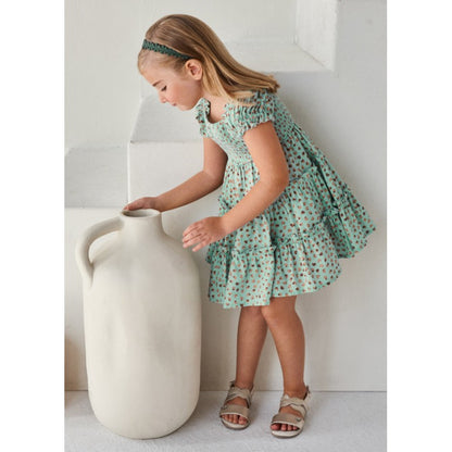 Vestido Estampado Corazon Para Niña sku 3927 color 95 Jade