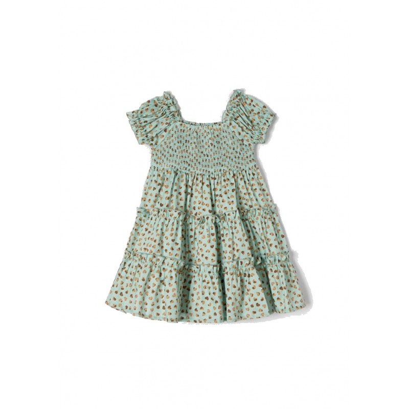 Vestido Estampado Corazon Para Niña sku 3927 color 95 Jade