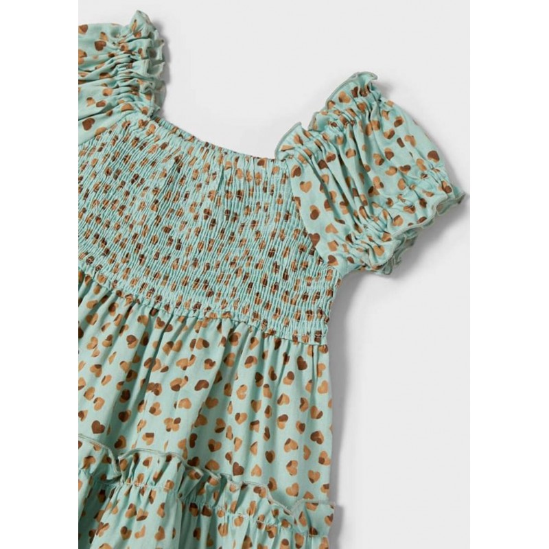 Vestido Estampado Corazon Para Niña sku 3927 color 95 Jade