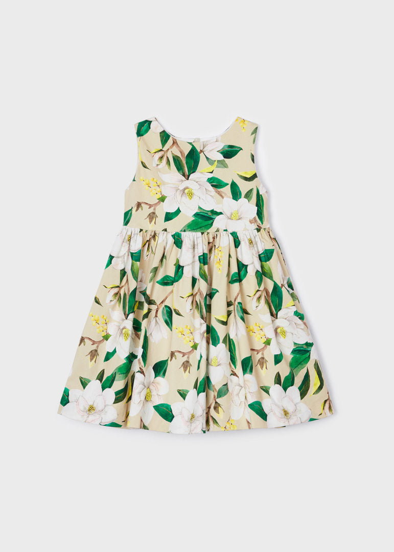 Vestido estampado de algodón para niña MAYORAL Ref. 23/3917/79 Beige
