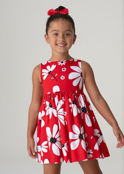 Vestido estampado de algodón para niña MAYORAL Ref. 23/3917/80 Rojo