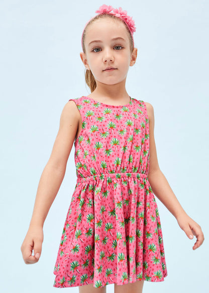 Vestido estampado de algodón sostenible para niña Art. 23-03943-026 Peonia