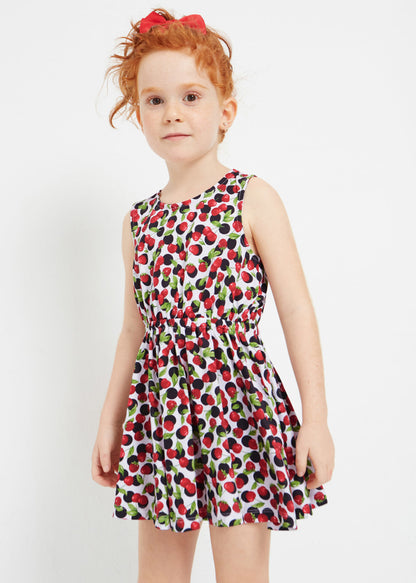 Vestido estampado de algodón sostenible para niña Art. 23-03943-027 Rojo