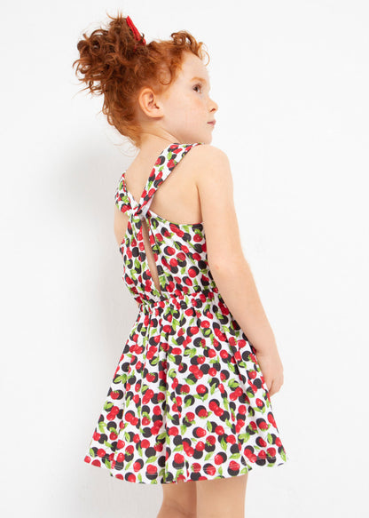 Vestido estampado de algodón sostenible para niña Art. 23-03943-027 Rojo