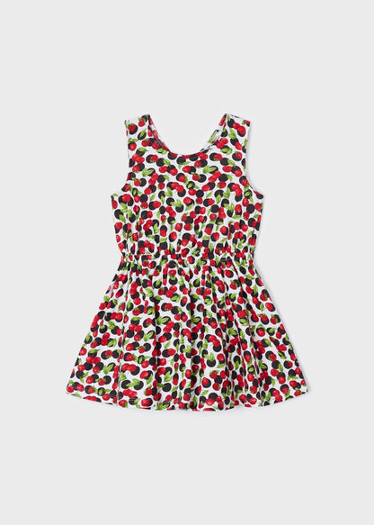 Vestido estampado de algodón sostenible para niña Art. 23-03943-027 Rojo
