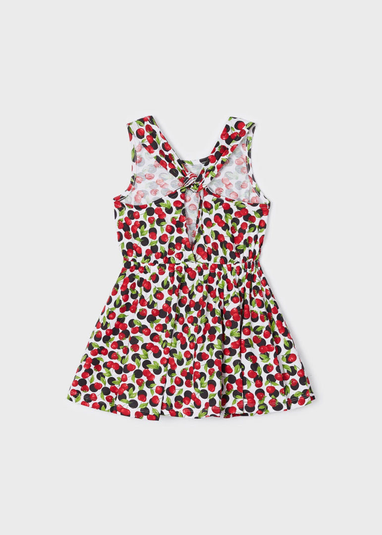 Vestido estampado de algodón sostenible para niña Art. 23-03943-027 Rojo