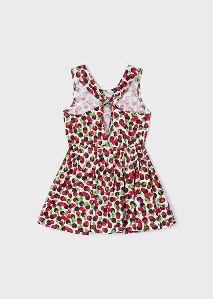 Vestido estampado de algodón sostenible para niña Art. 23-03943-027 Rojo
