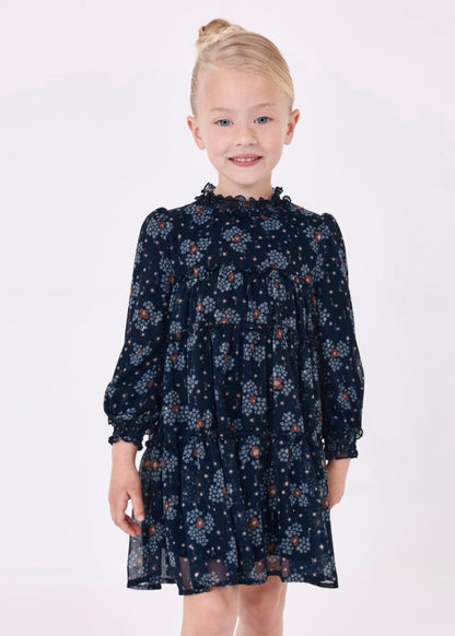 Vestido gasa estampada MAYORAL Ref. 13/4920/84 Marino