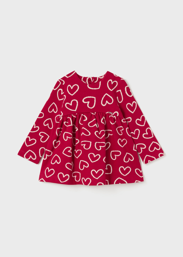 Vestido estampado jacquard bebé  Ref. 13-02988-059 Rojo