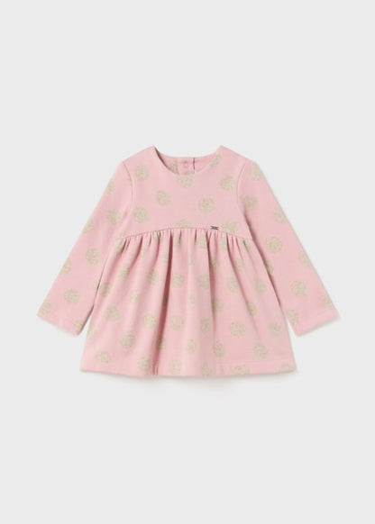 Vestido estampado jacquard bebé Vestido estampado jacquard bebé Ref. 13-02988-058 Rosado