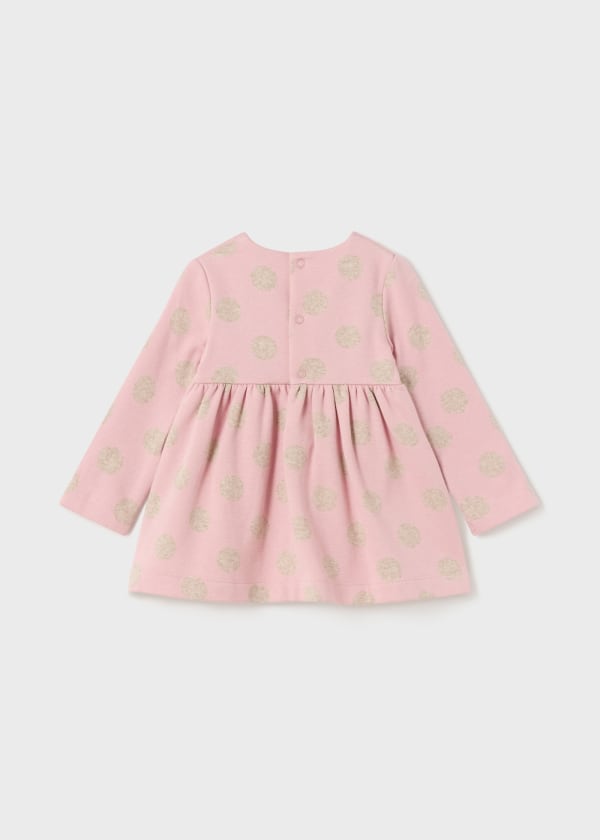 Vestido estampado jacquard bebé Vestido estampado jacquard bebé Ref. 13-02988-058 Rosado