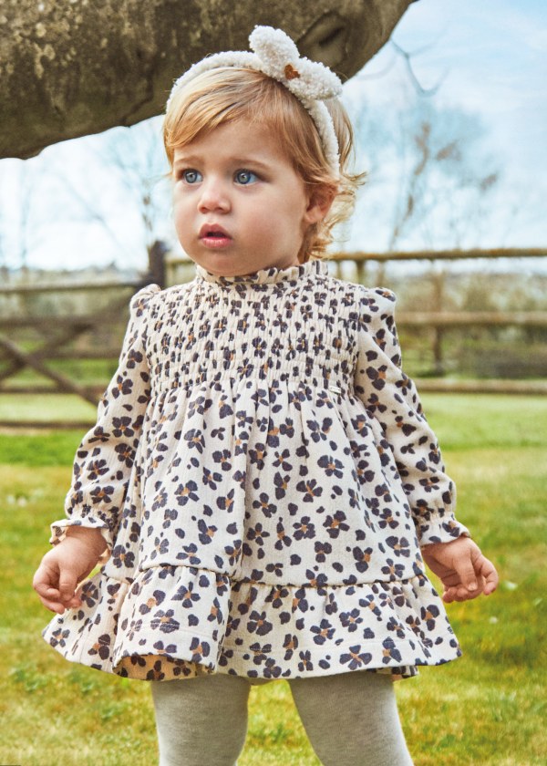 Vestido nido estampado MAYORAL Ref. 13/2981/56 Garbanzo