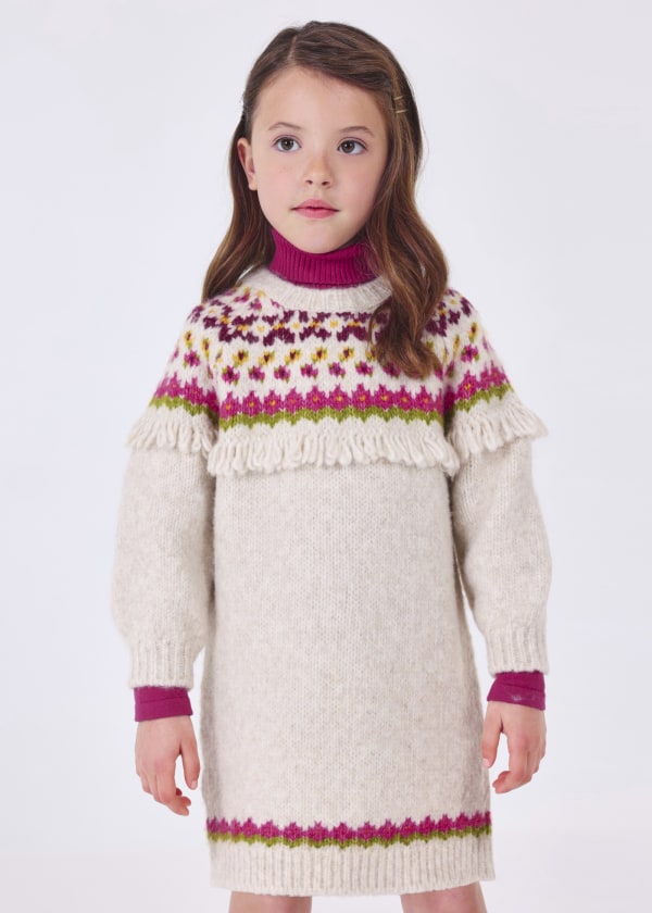 Vestido motivo jacquard niña MAYORAL Ref. 13-04983-032 Arena Vig