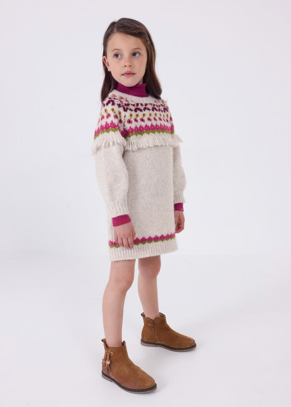 Vestido motivo jacquard niña MAYORAL Ref. 13-04983-032 Arena Vig