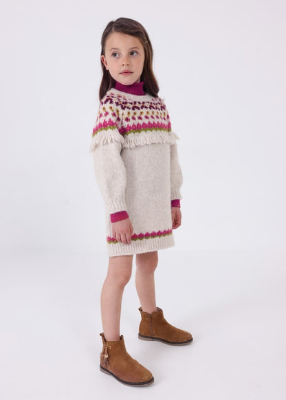 Vestido motivo jacquard niña MAYORAL Ref. 13-04983-032 Arena Vig